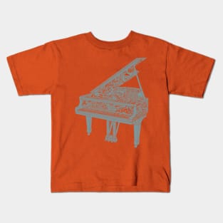 Piano Playing - Grey Ink Kids T-Shirt